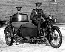 1924 POLICE ON VINTAGE HARLEY MOTOR CYCLE & SIDECAR 8.5x11 Photo picture