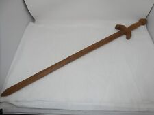 VINTAGE HAND CARVED WOOD MEDIEVAL SWORD REPLICA REAL SIZE 36