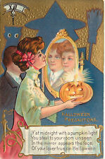 Nash Halloween Precautions Postcard 2. Girl Sees True Love in Midnight Mirror picture
