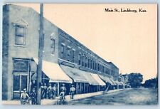 Lindsborg Kansas KS Postcard Main Street Street Drug Store Shops Scenery Vintage picture