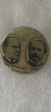 vintage 1896 WILLIAM McKINLEY & HOBART presidential campaign ￼JUGATE pin BUTTON picture