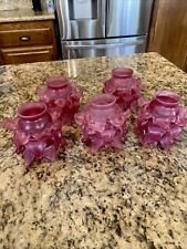 5 Antique Satin Glass Wine colored glass tulip shades picture