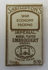 VINTAGE SHRIMPTON'S WAR ECONOMY PACKING IMPERIAL NEEDLE PACK         (INV37551) picture
