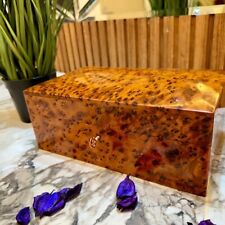 Luxury Moroccan Royal jewellery burl wooden box Organizer With Key Keepsake Burl picture