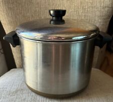 Vintage Revere Ware Copper Bottom 5 Quart Stock Pot with Lid Rome NY picture