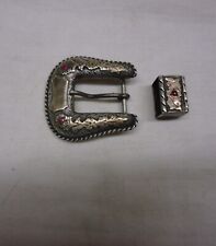Vintage Sterling Silver & 10K Gold With 2 Rubies Western Ranger 3/4