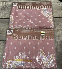 NEW Caress Burlington Sheet Set Twin Size Flat Fitted Mauve Butterflies Sealed picture