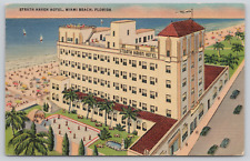 Postcard Strath Haven Hotel, Miami Beach, Florida FL 1951 Linen A244 picture