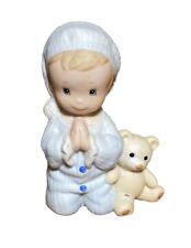 Vintage Homeco Praying Boy with Teddy Bear picture
