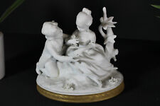Vintage german unterweissbach marked porcelain bisque statue group romance  picture