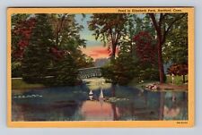 Hartford CT-Connecticut, Pond In Elizabeth Park, Antique, Vintage c1915 Postcard picture