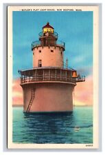 Postcard New Bedford Massachusetts Butlers Flat Light House View picture