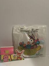 Vintage Beistle Easter Bunny Honeycomb Decoration And Cardboard Candy Container picture