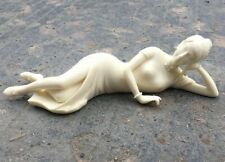 Tagua Nut Vegetable Powder Lying Sleeping Girl Lady Statue Table Decor picture