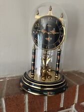 VINTAGE KIENINGER & OBERGFELL KUNDO 400 DAY ANNIVERSARY TABLE CLOCK Black Floral picture