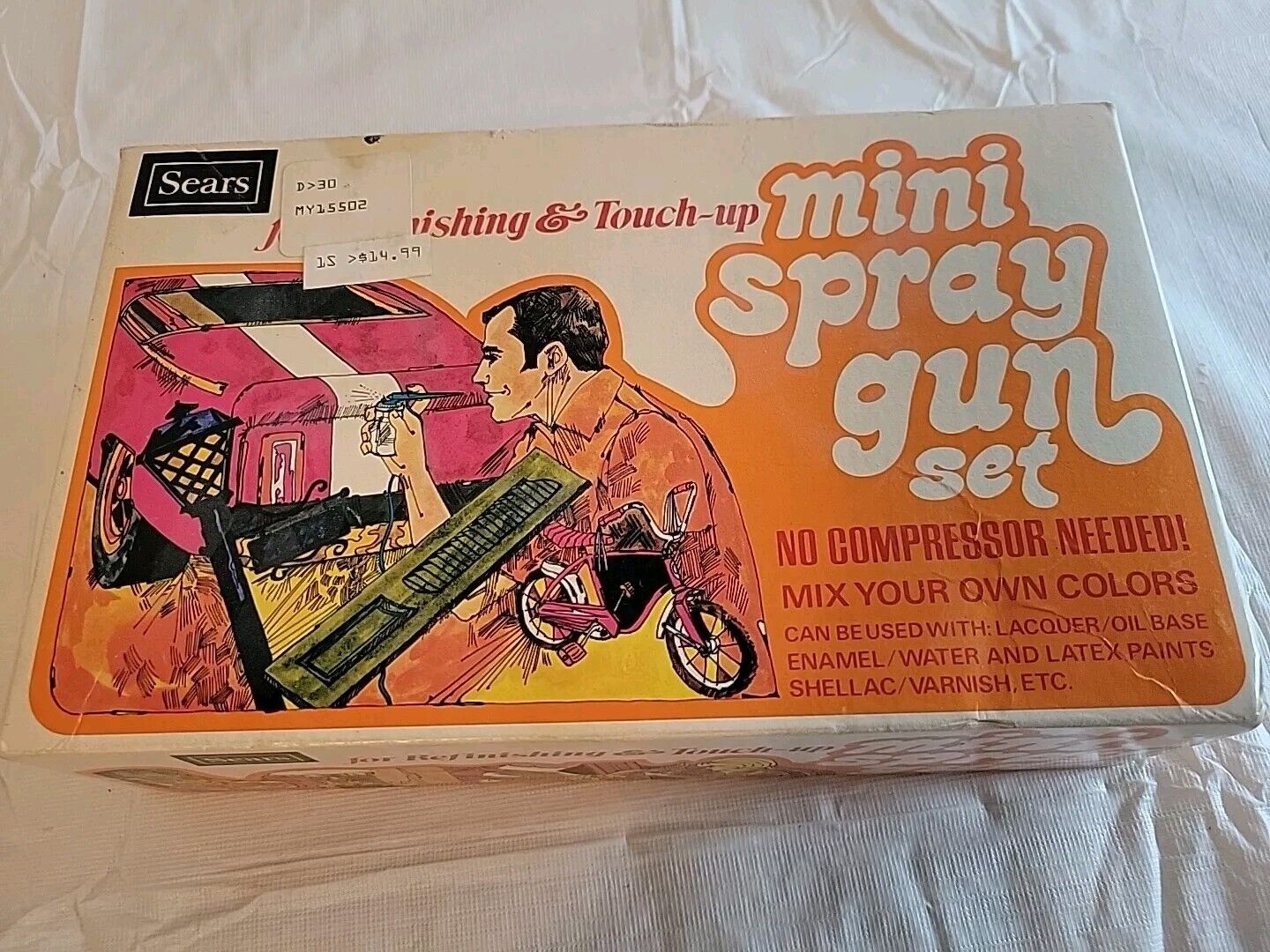 Vintage 1970’s-80’s Sears Mini Spray Gun Kit Airbrush New Old Stock Not Mint