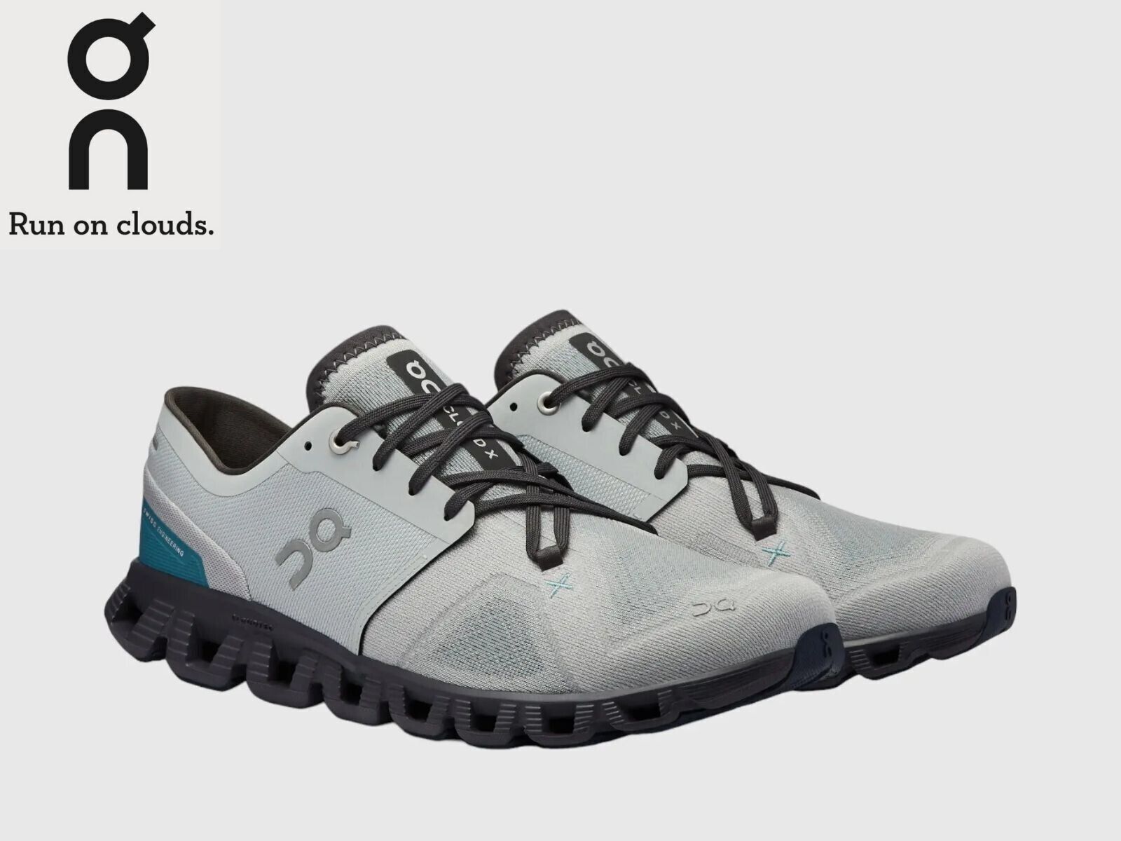SALE OFF ON CLOUD X 3 Men's Running Shoes Color Glacier | Iron US Size ^-^