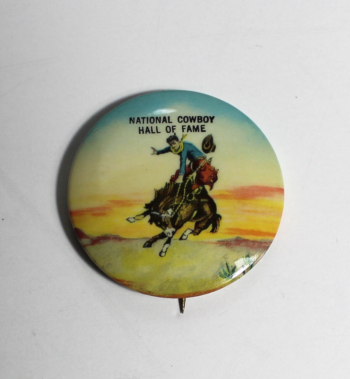 National Cowboy Hall Of Fame vintage advertising pin badge