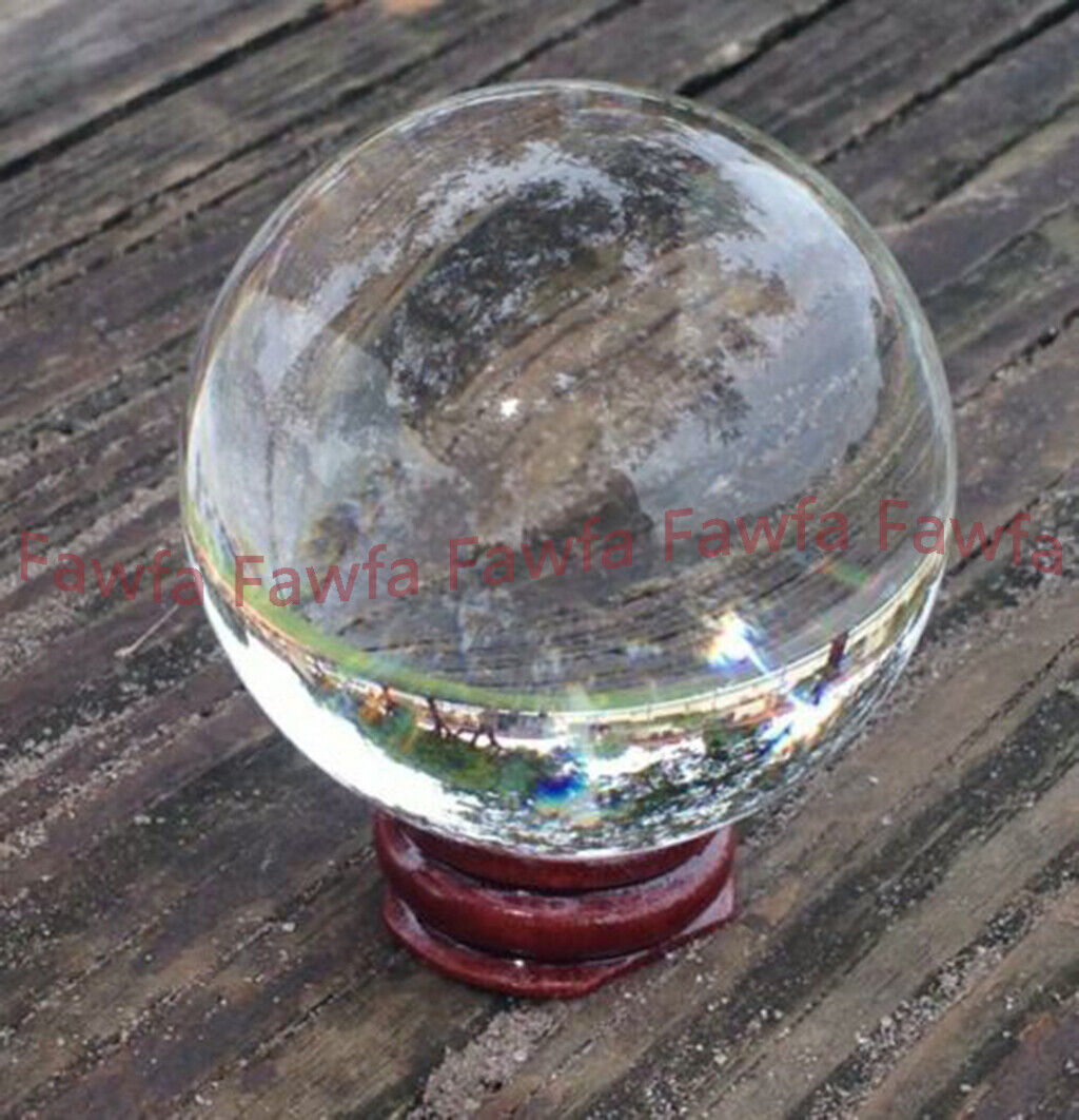 40-100mm K9 Rare Natural Clear Quartz Magic Crystal Healing Ball Sphere + Stand