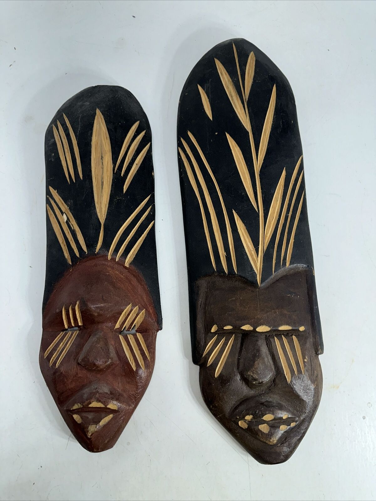 Rare Find 2 Original African Hand-carved Mask By The Barotse People Of Zambia