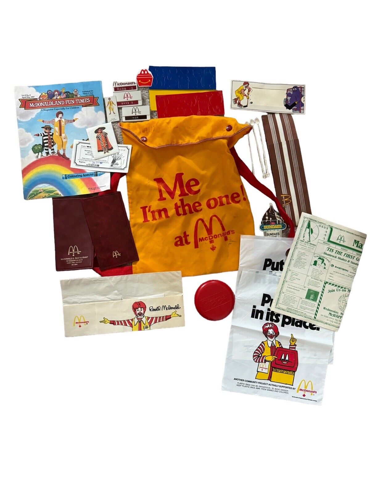 Vintage McDonald’s Mixed Merchandise & Employee Items Lot, 70s, 80s, 90s