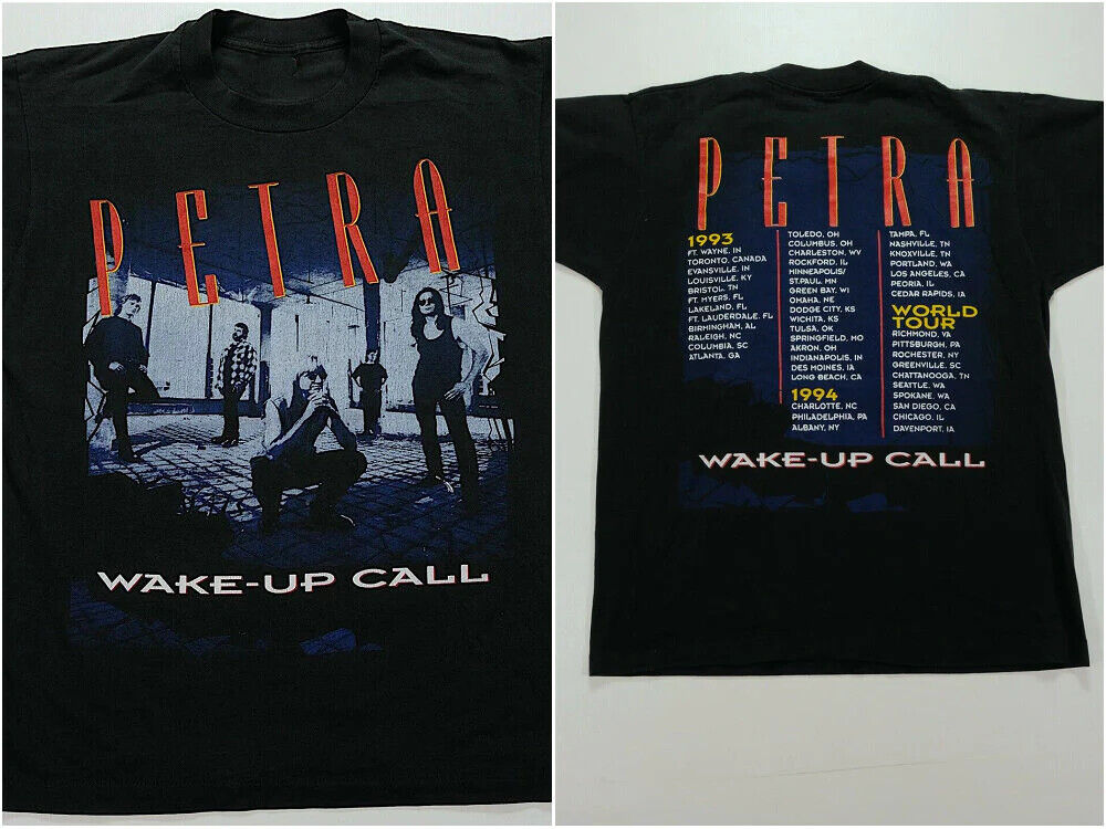 RARE VINTAGE BEST PETRA WAKE-UP CALL 1993 1994 ALBUM TOUR T SHIRT