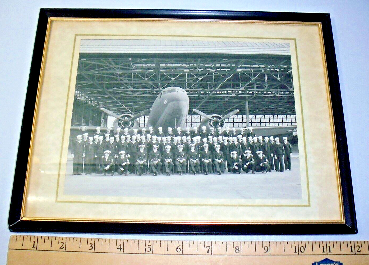 1940's WWII Alameda, CA U.S. Official Naval Air Station 8x10 Framed Photo, Rare