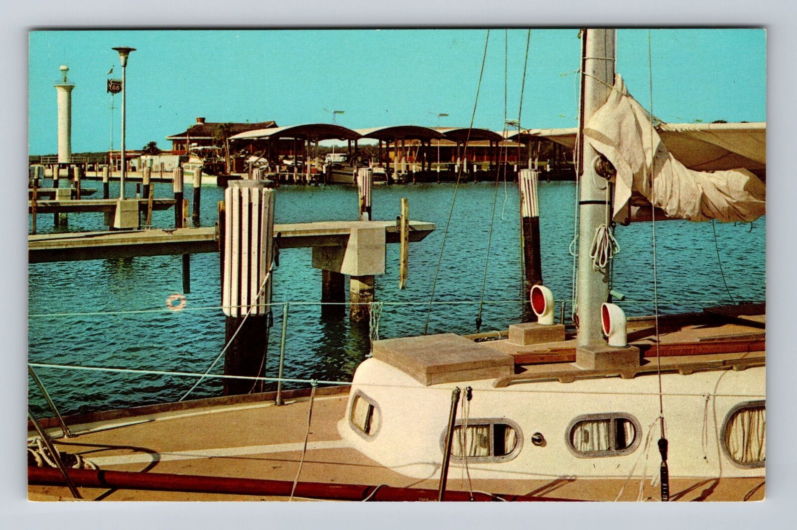 Biloxi MS-Mississippi, Broadwater Beach Marina, Antique Vintage Postcard