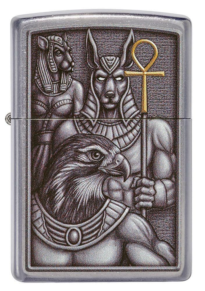 Zippo Windproof Egyptian Gods with Ankh Lighter, 49406, New In Box