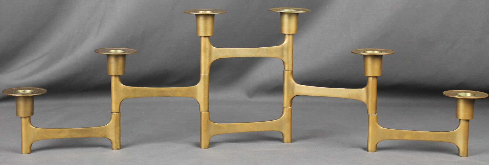 Vintage Mid-Century Modernist Brass Articulating Candleholder, For Tapers