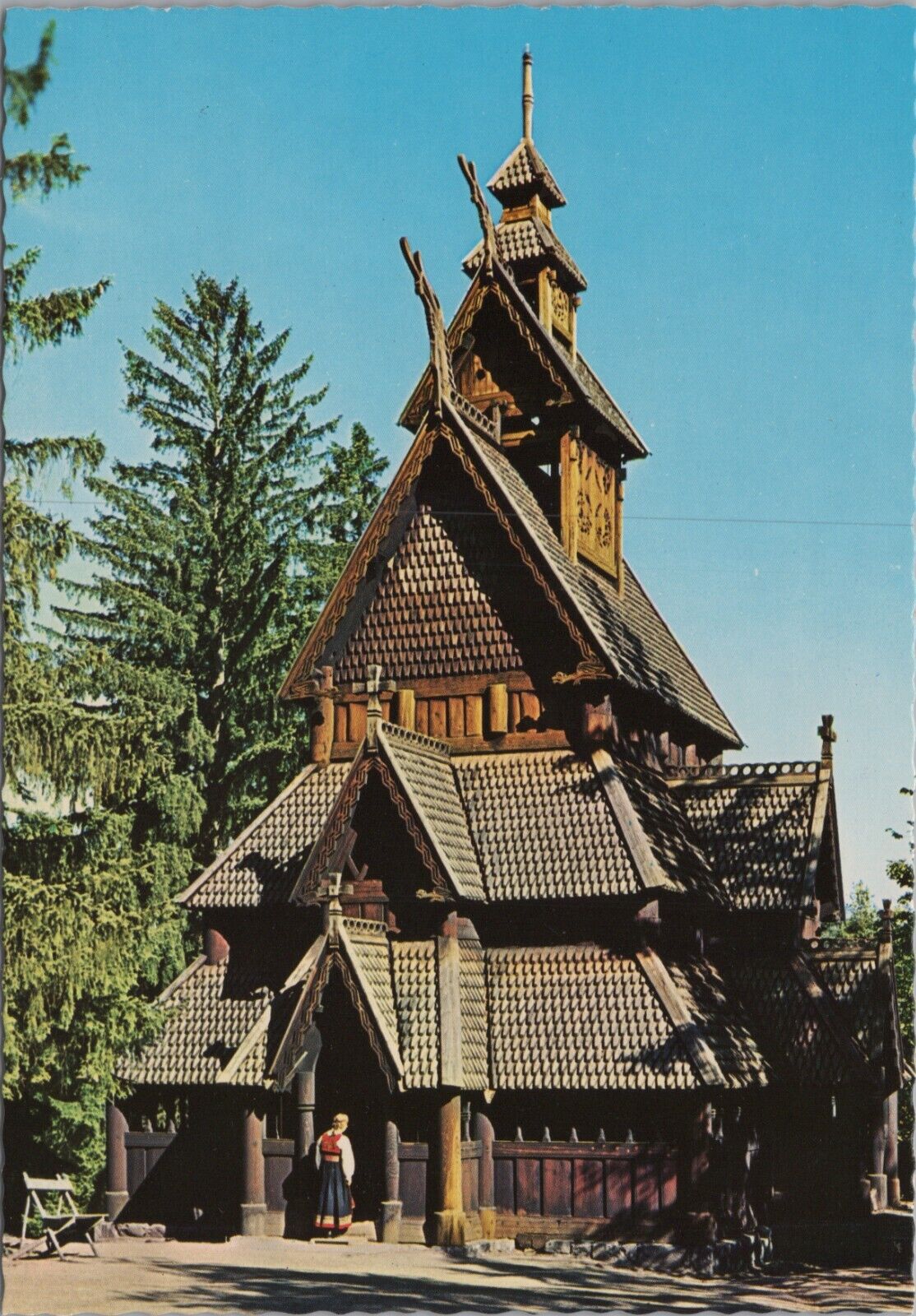 Stave Church from Gol Oslo, Norway UNP Vintage Postcard 6170c4 Norsk Folkemuseum