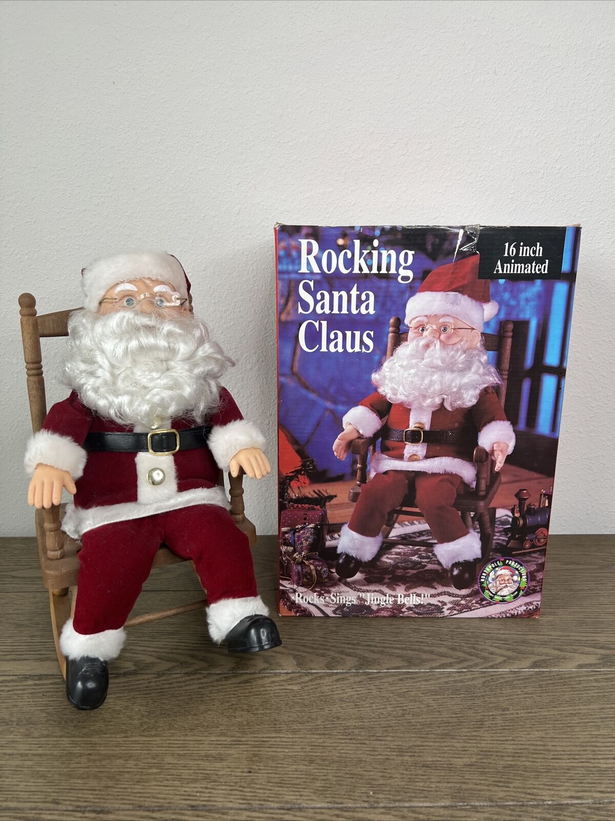 1991 Gemmy Christmas Animated Rocking Santa Claus 16