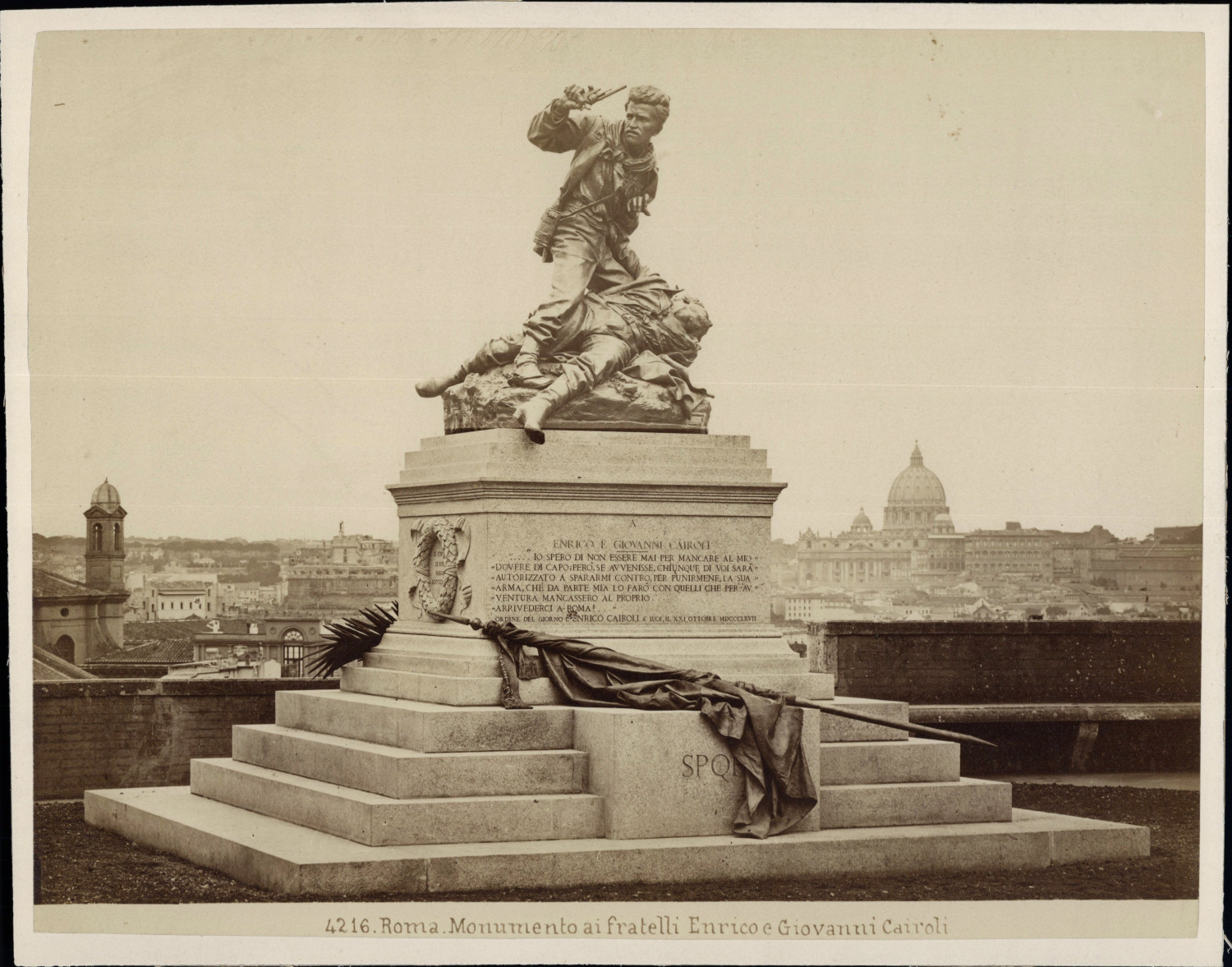 Italy, Rome, Monument to the brothers Enrico and Giovanni Cairoli, ca.1880, print vi