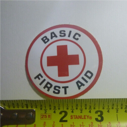 American Red Cross Basic First Aid Sticker (Peel Back) - Round