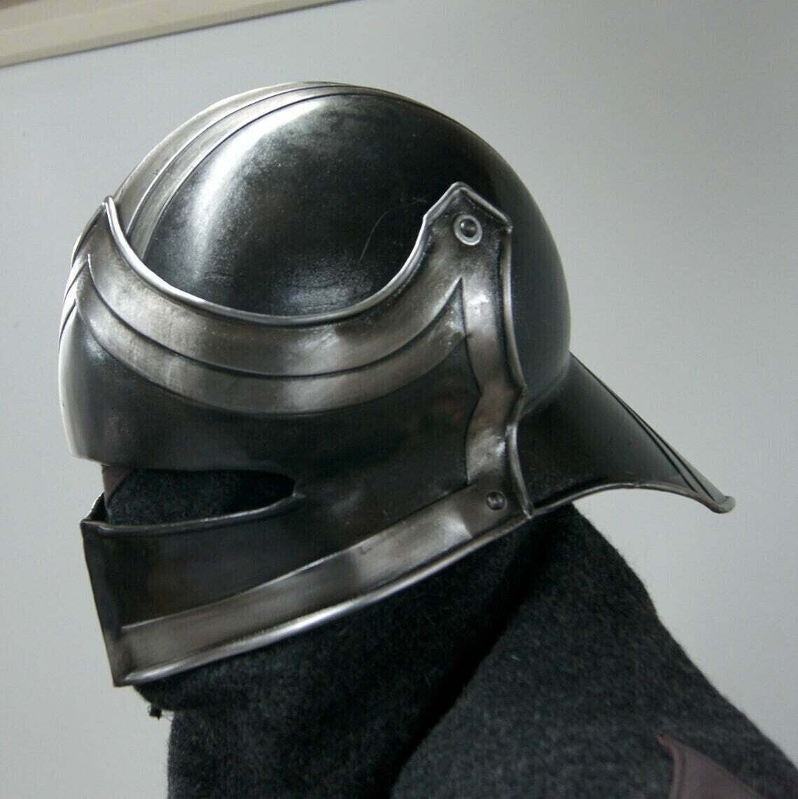 Blackened 18 Gauge Steel Medieval Dark knight Sallet Helmet x-mas gift item