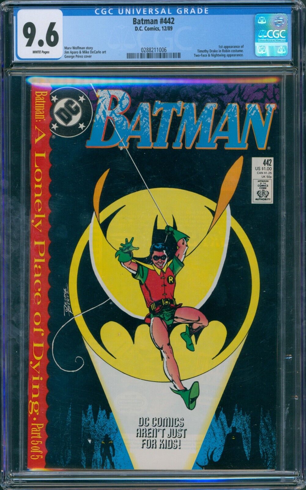 Batman #442 1989 CGC 9.6 White Pages
