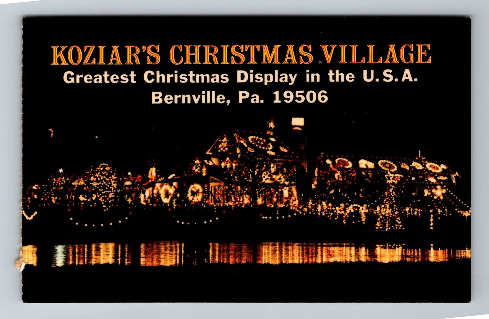 Bernville PA-Pennsylvania, Koziar\'s Christmas Panoramic, Vintage Postcard