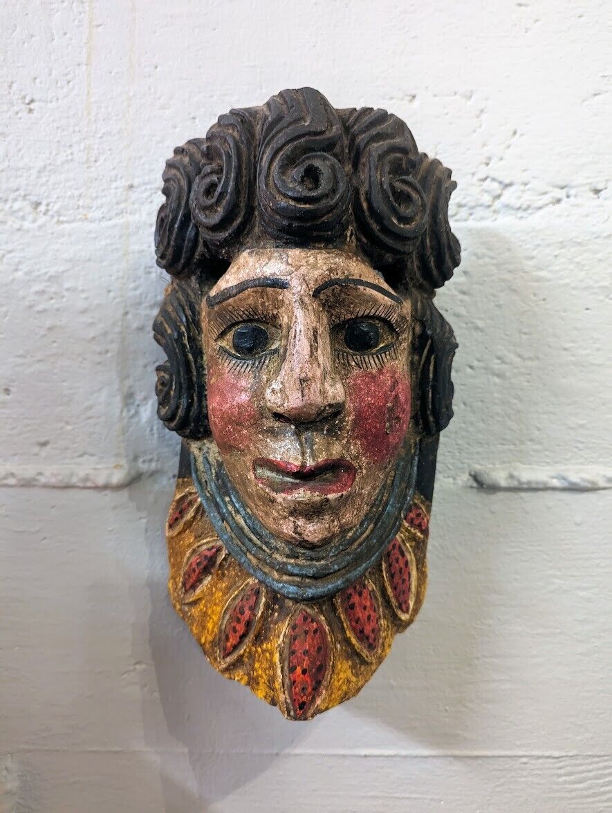 1940s-1960s Handcrafted Mexican Barbones Dance Mask