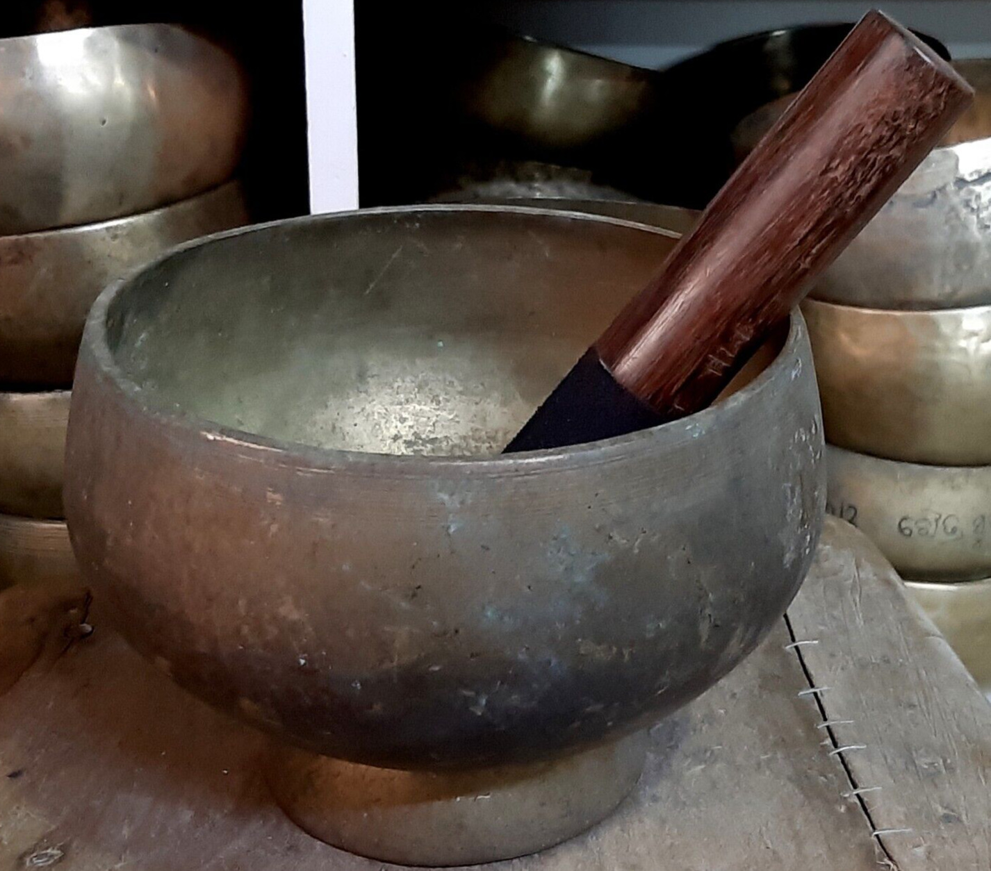 Tibetan Old Collected Naga Bowl-Himalayan Pedestal/Naga Bowl Collected Yoga Bowl