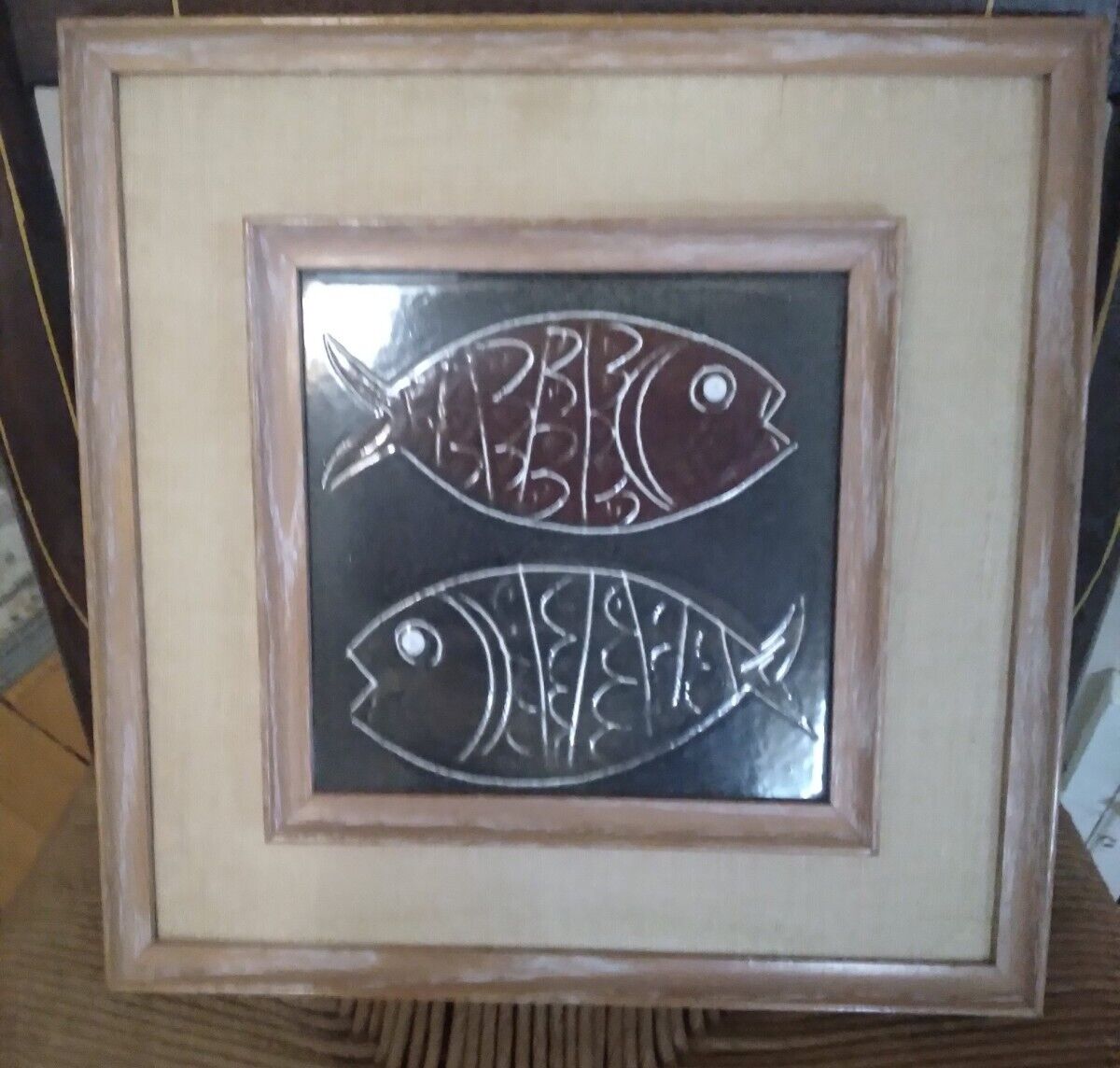 MCM Harris G. Strong Fish Cubist Art Ceramic Tile 6\