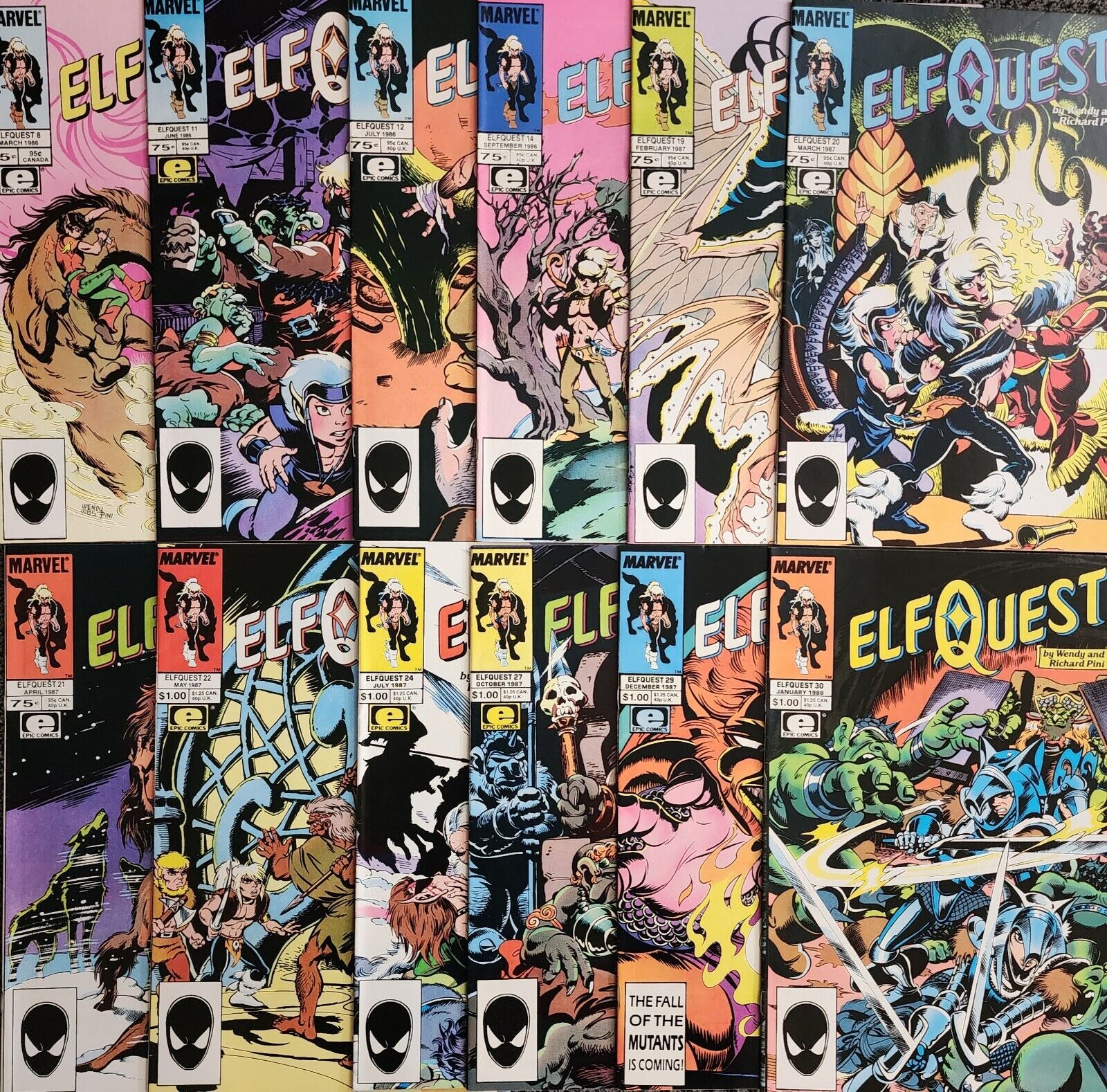 ELF QUEST Issue 8 11 12 14 19-22 24 27 29 30 Epic Marvel Comic Book Lot 1986 KEY