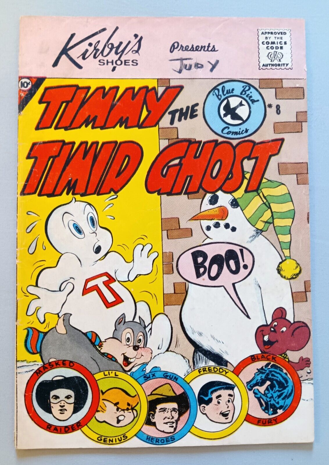 TIMMY THE TIMID GHOST #8, KIRBY'S SHOES, CHARLTON, BLUE BIRD, SILVER, GD-VG 1960