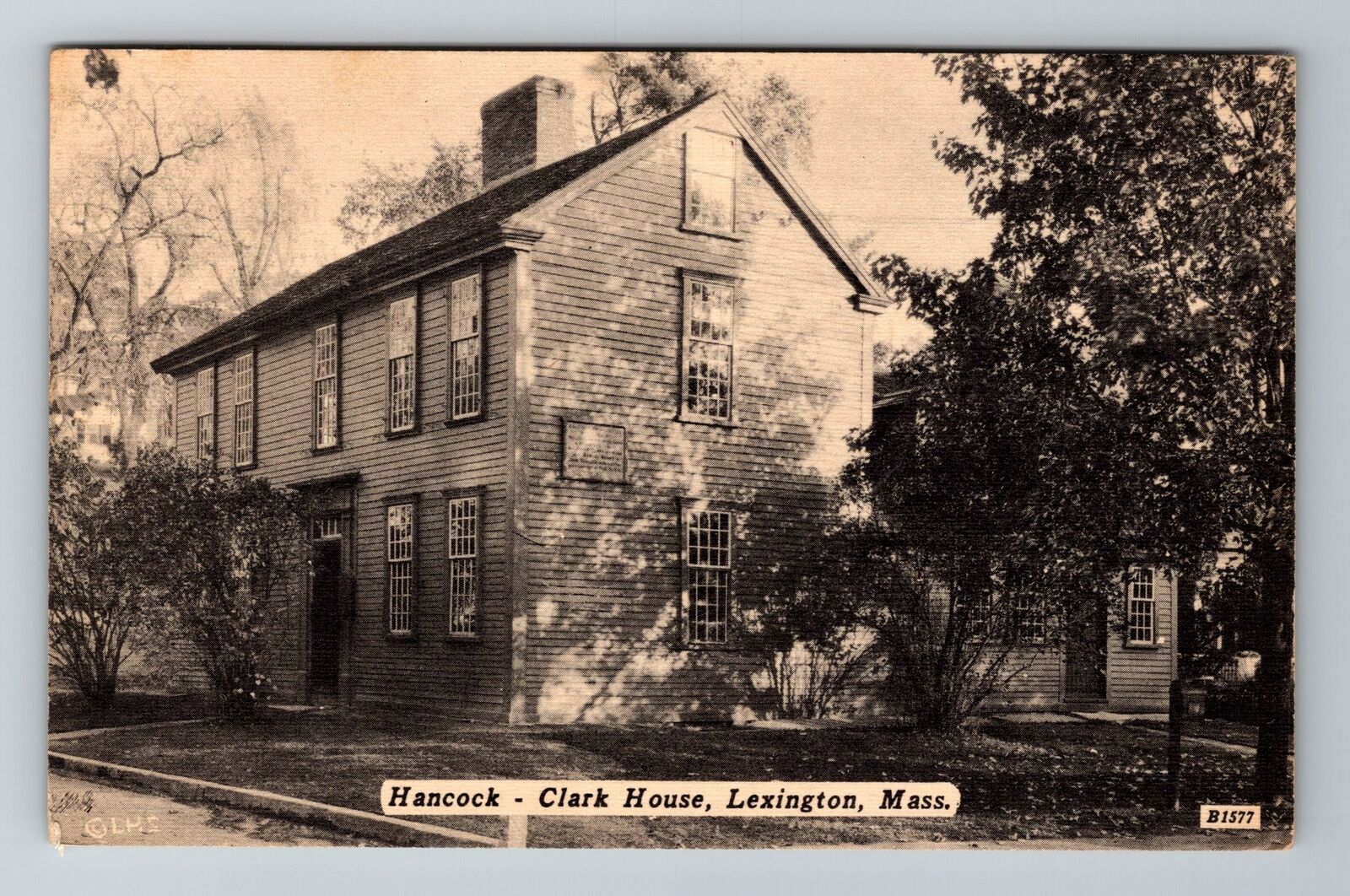 Lexington MA-Massachusetts, Hancock, Clark House Antique Vintage c1950 Postcard