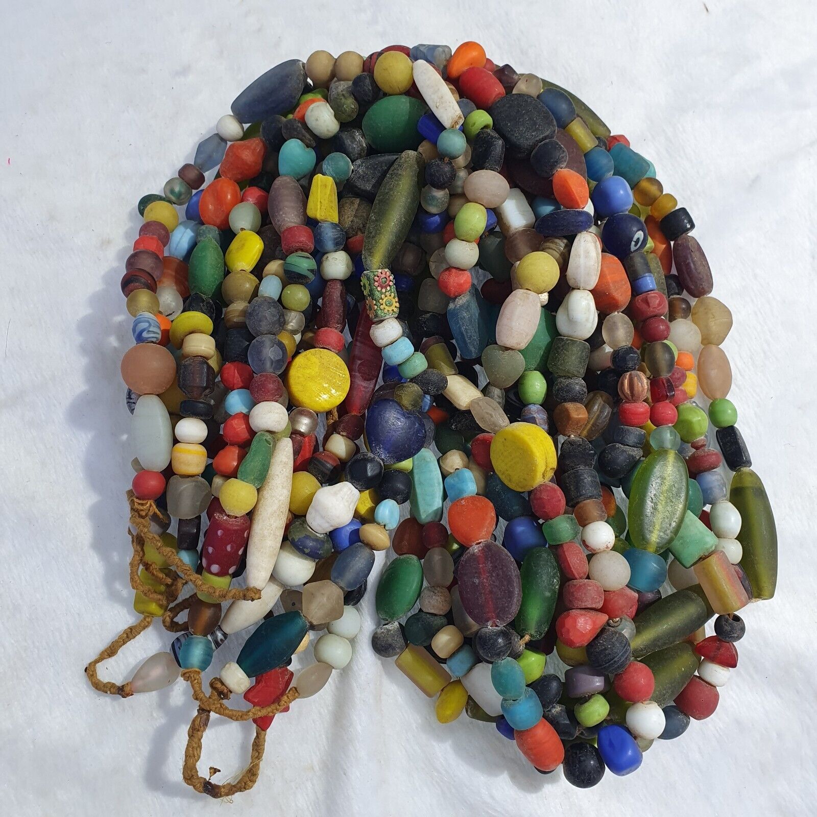 Lot 10 Strands vintage Glass beads Mix Color glass beads Necklaces 1.191 KG