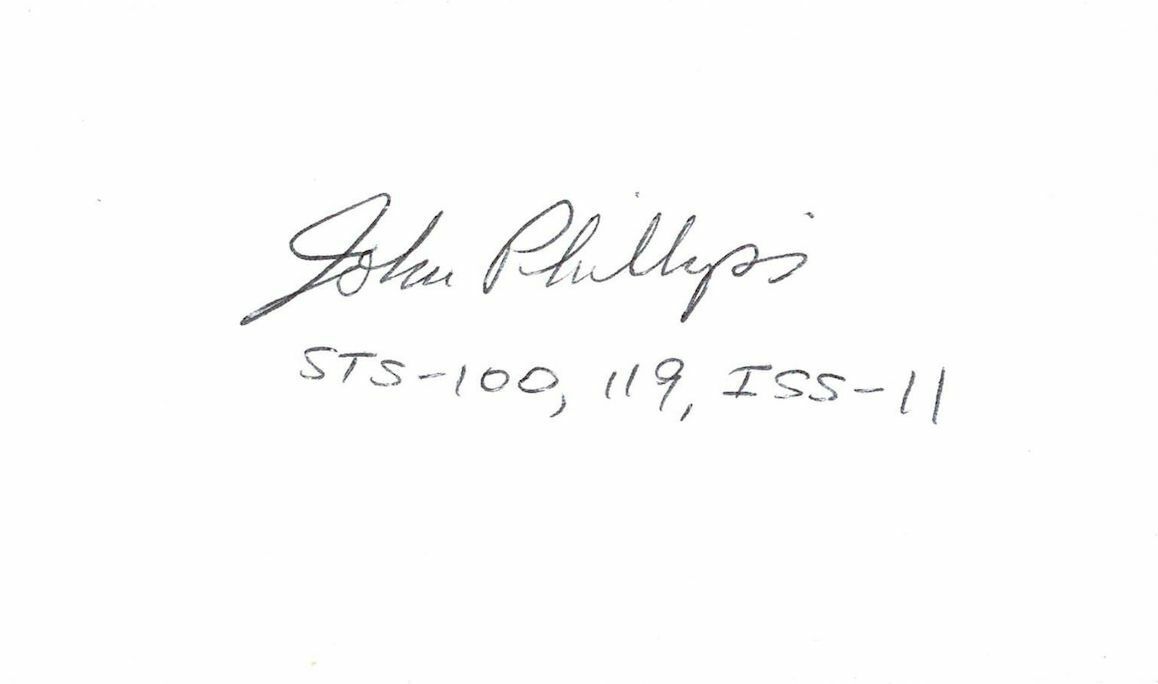 John Phillips signed autographed index card AMCo 11618