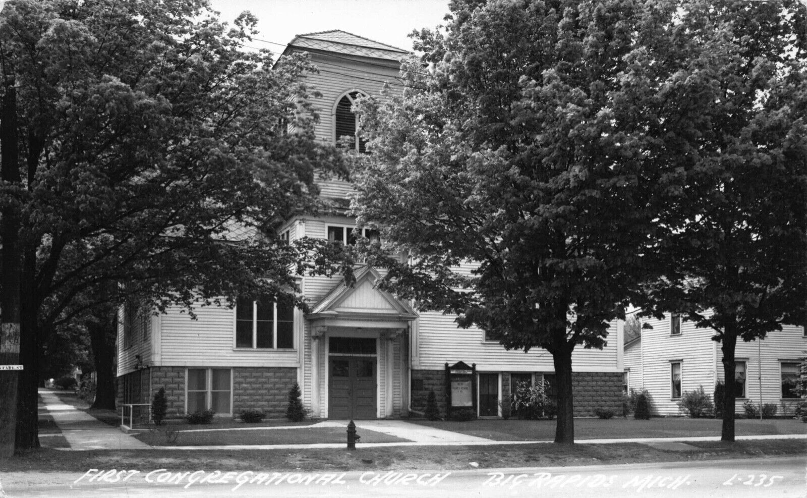 Real Photo Postcard First Congregational Church in Big Rapids, Michigan~122506