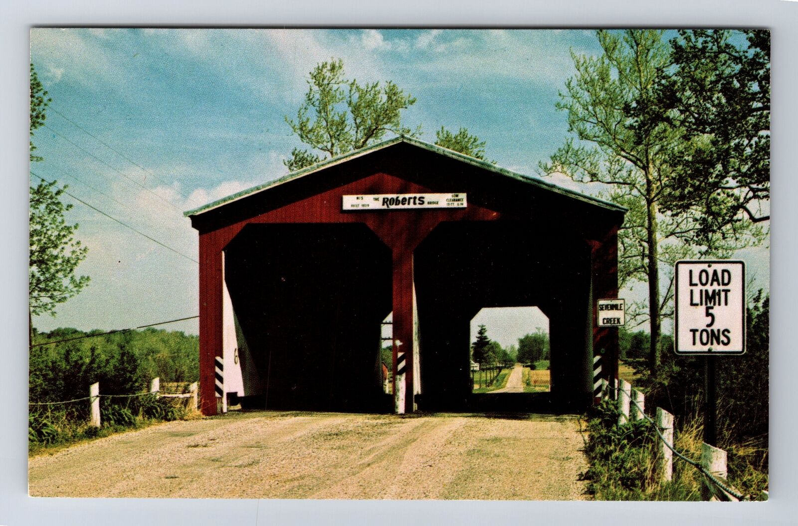 Eaton OH-Ohio, Robert's Double Barreled Covered Bridge, Vintage Postcard