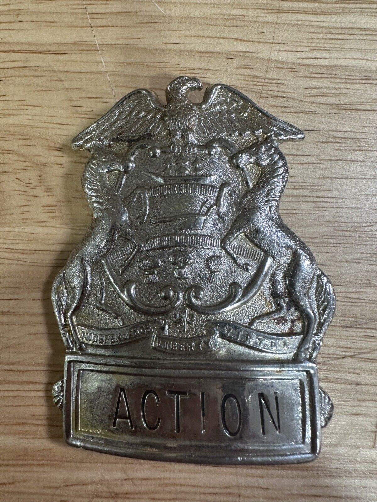 Rare Obsolete Unmarked York Pa Department Captain Template Badge “Action”