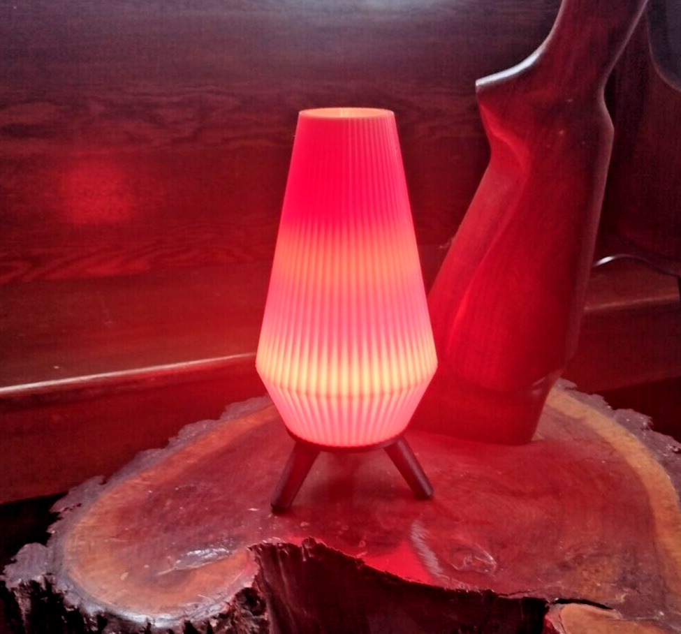 Mid-Century Style Rocket Lamp Pink to Yellow Gradient