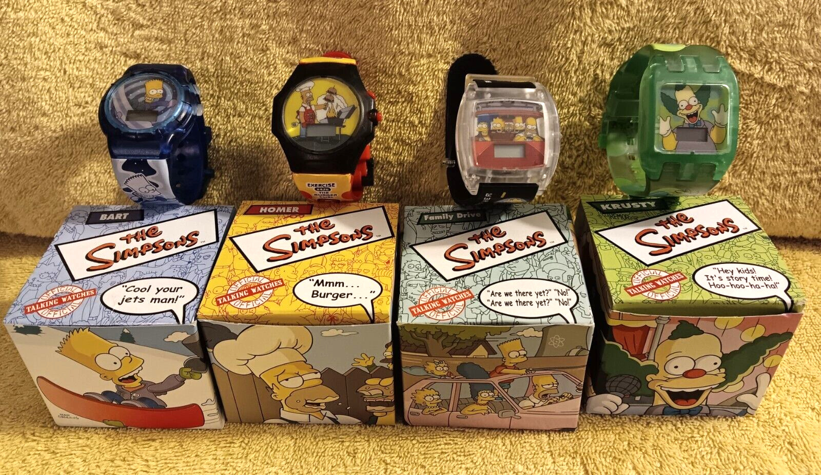 The Simpsons - talking watches 2002 FULL SET OF 4 - Burger King collectible NEW
